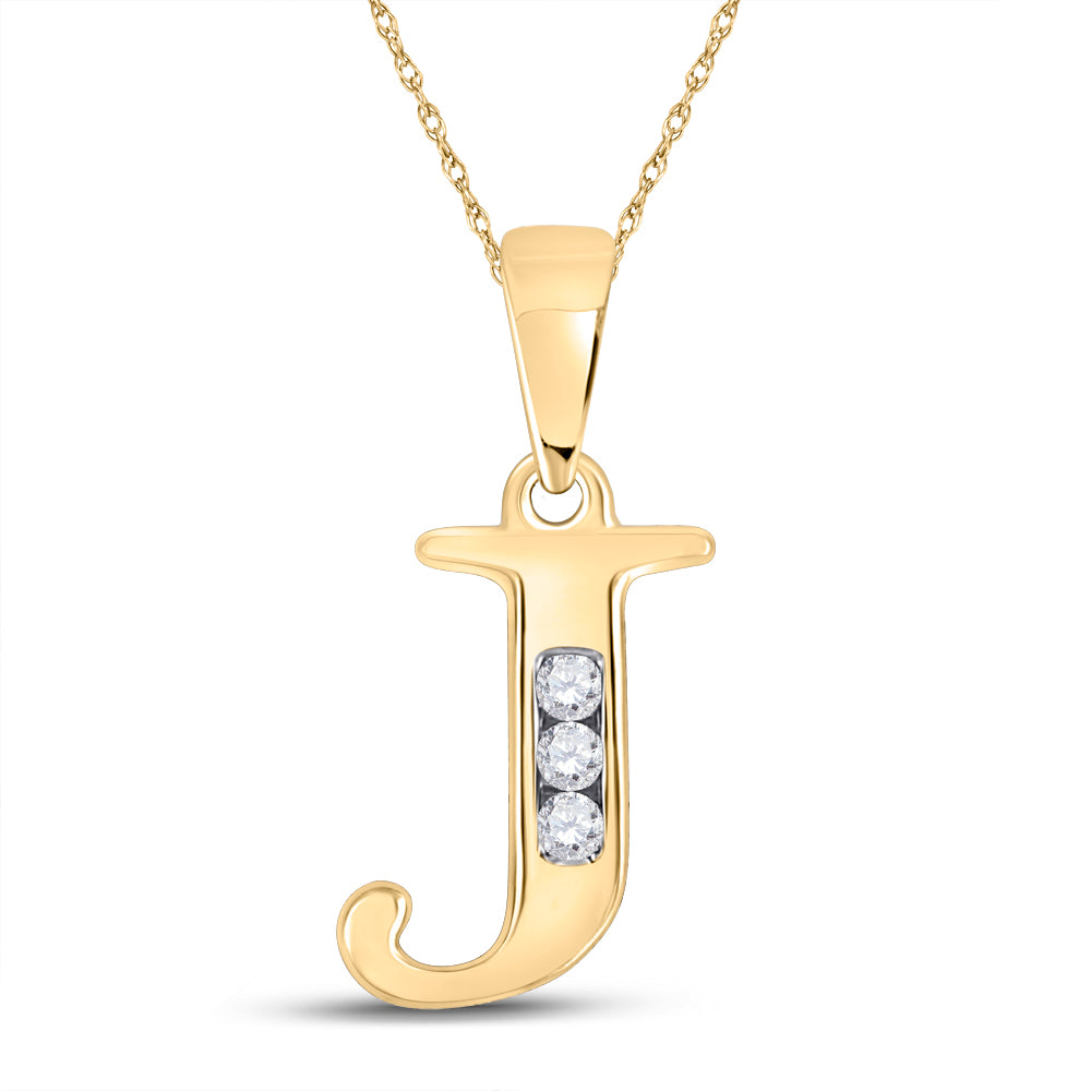 1/20CTW-DIA CN LADIES INITIAL "J" PENDANT
