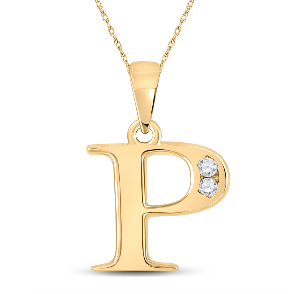 1/20CTW-DIA CN LADIES INITIAL " P " PENDANT