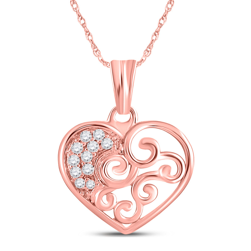 1/12CTW-DIA CN HEART PENDANT