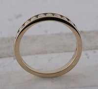 Load image into Gallery viewer, 14kt Yellow Gold Womens Round Diamond Wedding Single Row Band 1/2 Cttw
