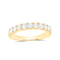 Load image into Gallery viewer, 14kt Yellow Gold Womens Round Diamond Wedding Single Row Band 3/4 Cttw
