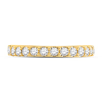 Load image into Gallery viewer, 14kt Yellow Gold Womens Round Diamond Wedding Single Row Band 1/2 Cttw
