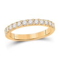 Load image into Gallery viewer, 14kt Yellow Gold Womens Round Diamond Wedding Single Row Band 1/2 Cttw
