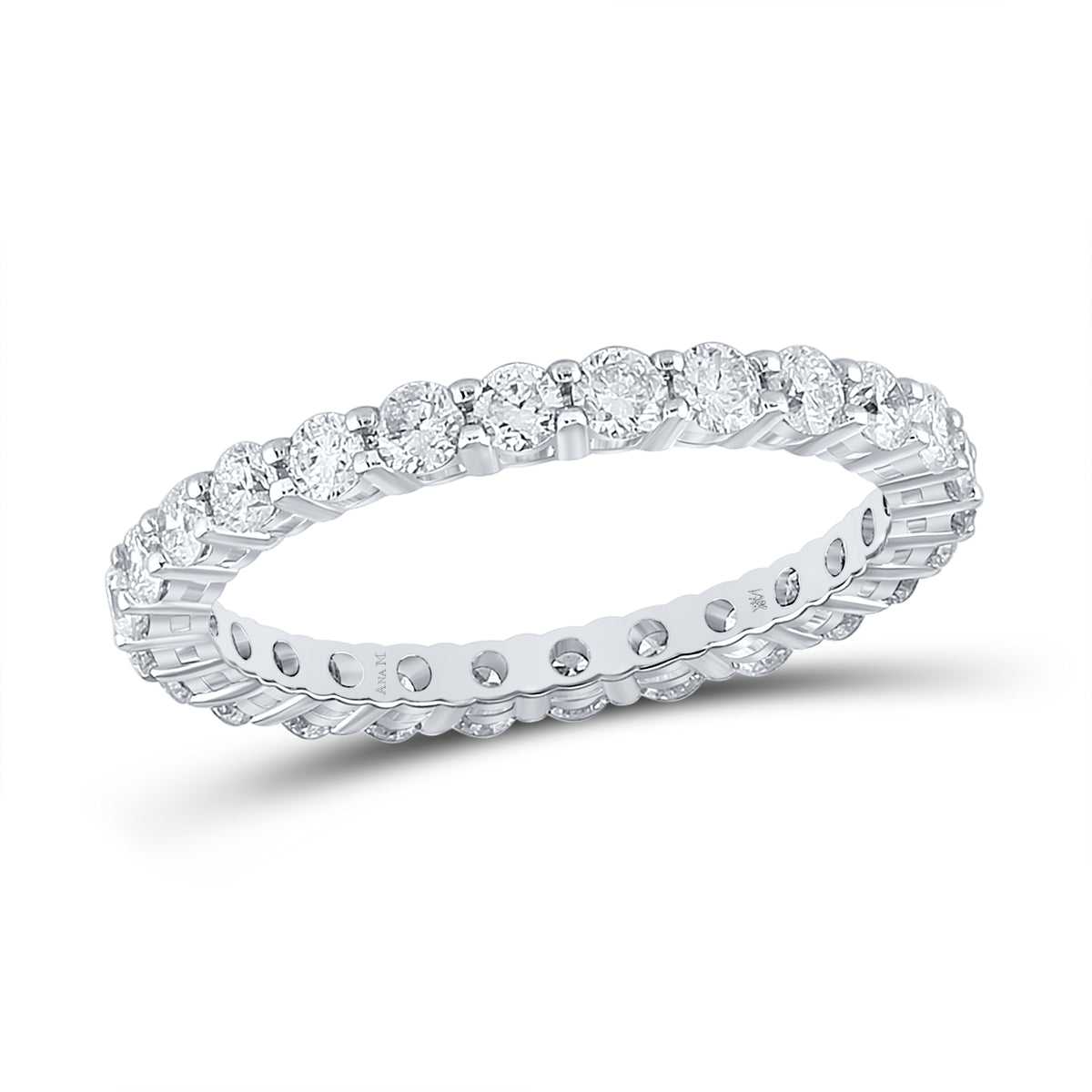 14kt White Gold Womens Round Diamond Classic Eternity Ring 1-1/2 Cttw