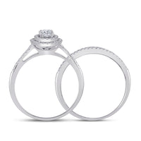 Load image into Gallery viewer, 10kt White Gold Womens Round Diamond Bridal Wedding Engagement Ring Band Set 1/2 Cttw (Certified)
