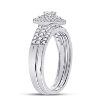 Load image into Gallery viewer, 10kt White Gold Womens Round Diamond Bridal Wedding Engagement Ring Band Set 1/2 Cttw
