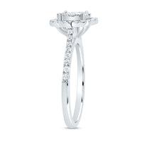 Load image into Gallery viewer, 10kt White Gold Womens Round Diamond Oval Bridal Wedding Engagement Ring 1/2 Cttw
