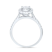 Load image into Gallery viewer, 10kt White Gold Womens Round Diamond Oval Bridal Wedding Engagement Ring 1/2 Cttw
