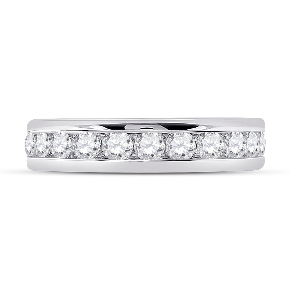 14kt White Gold Womens Round Diamond Channel Set Eternity Ring 2.00 Cttw
