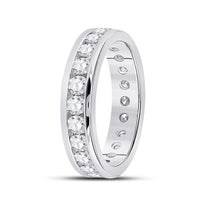 Load image into Gallery viewer, 14kt White Gold Womens Round Diamond Channel Set Eternity Ring 2.00 Cttw
