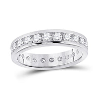 Load image into Gallery viewer, 14kt White Gold Womens Round Diamond Channel Set Eternity Ring 2.00 Cttw

