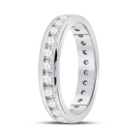 Load image into Gallery viewer, 14kt White Gold Womens Round Diamond Channel Set Eternity Ring 1-1/2 Cttw
