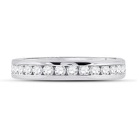 Load image into Gallery viewer, 14kt White Gold Womens Round Diamond Channel Set Eternity Ring 1.00 Cttw
