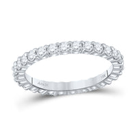 Load image into Gallery viewer, 14kt White Gold Womens Round Diamond Classic Eternity Ring 1.00 Cttw
