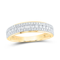 Load image into Gallery viewer, 14kt Yellow Gold His Hers Round Diamond Halo Matching Bridal Wedding Ring Band Set 2.00 Cttw (Certified)
