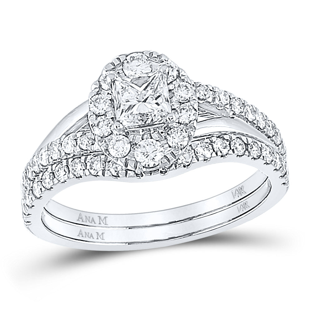 1CT-DIA ANA M 1/2CT-CPR BRIDAL SETS 1HALO