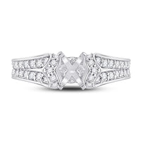 Load image into Gallery viewer, 14kt White Gold Womens Round Diamond 3/4 Ct Oval Center Solitaire Bridal Wedding Semi-Mount Ring 3/4 Cttw
