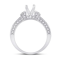 Load image into Gallery viewer, 14kt White Gold Womens Round Diamond 3/4 Ct Oval Center Solitaire Bridal Wedding Semi-Mount Ring 3/4 Cttw
