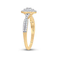 Load image into Gallery viewer, 10kt Yellow Gold Womens Round Diamond Oval Bridal Wedding Engagement Ring 1/2 Cttw
