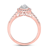 Load image into Gallery viewer, 14kt Two-tone Gold Womens Pear Diamond Solitaire Bridal Wedding Engagement Ring 1/2 Cttw (Certified)
