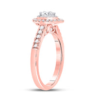 Load image into Gallery viewer, 14kt Two-tone Gold Womens Pear Diamond Solitaire Bridal Wedding Engagement Ring 1/2 Cttw (Certified)
