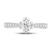 Load image into Gallery viewer, 14kt White Gold Womens Round Diamond 1/2 Ct Rd Center Solitaire Bridal Wedding Semi-Mount Ring 1/5 Cttw
