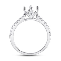Load image into Gallery viewer, 14kt White Gold Womens Round Diamond 1/2 Ct Rd Center Solitaire Bridal Wedding Semi-Mount Ring 1/5 Cttw
