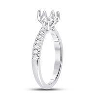 Load image into Gallery viewer, 14kt White Gold Womens Round Diamond 1/2 Ct Rd Center Solitaire Bridal Wedding Semi-Mount Ring 1/5 Cttw
