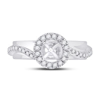 Load image into Gallery viewer, 14kt White Gold Womens Round Diamond 3/4 Ct Rd Center Halo Bridal Wedding Engagement Ring Band Set 1/2 Cttw
