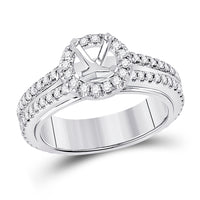 Load image into Gallery viewer, 14kt White Gold Womens Round Diamond 3/4 Ct Rd Center Halo Bridal Wedding Semi-Mount Ring 3/4 Cttw
