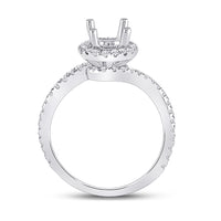 Load image into Gallery viewer, 14kt White Gold Womens Round Diamond 1-1/5 Ct Rd Center Halo Bridal Wedding Semi-Mount Ring 1/2 Cttw
