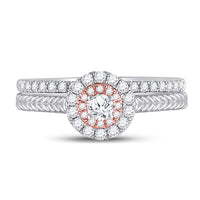 Load image into Gallery viewer, 10kt Two-tone Gold Womens Round Diamond Bridal Wedding Engagement Ring Band Set 1/2 Cttw
