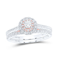 Load image into Gallery viewer, 10kt Two-tone Gold Womens Round Diamond Bridal Wedding Engagement Ring Band Set 1/2 Cttw
