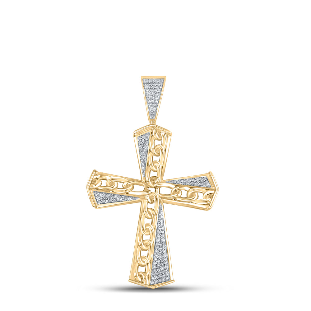 1/3CTW-DIA P1P2 MENS CROSS CHARM