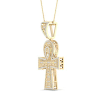 Load image into Gallery viewer, 1/2CTW-DIA P1P2 MENS ANKH CROSS CHARM
