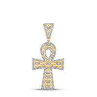 Load image into Gallery viewer, 1/2CTW-DIA P1P2 MENS ANKH CROSS CHARM

