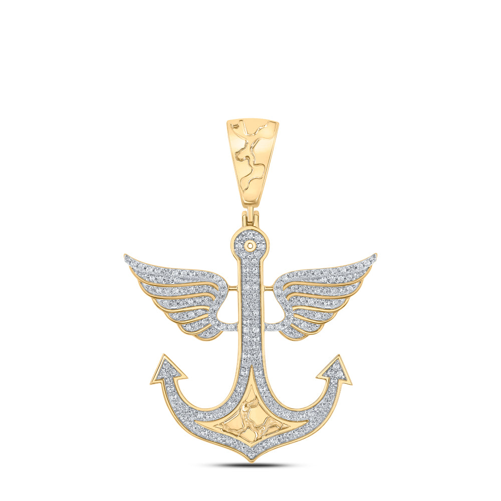 1/2 CTW-DIA P1P2 MENS ANCHOR CHARM