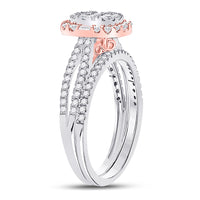 Load image into Gallery viewer, 14kt Two-tone Gold Womens Princess Diamond Bridal Wedding Engagement Ring Band Set 3/4 Cttw
