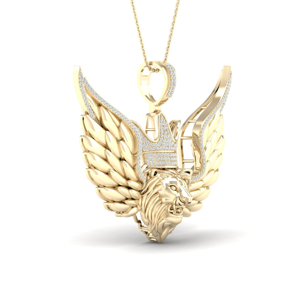 1/2CTW-DIA P1P2 LION FACE MENS CHARM