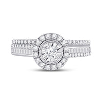 Load image into Gallery viewer, 10kt White Gold Womens Round Diamond Bridal Wedding Engagement Ring Band Set 5/8 Cttw
