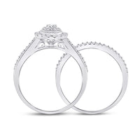 Load image into Gallery viewer, 10kt White Gold Womens Round Diamond Bridal Wedding Engagement Ring Band Set 5/8 Cttw
