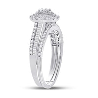 Load image into Gallery viewer, 10kt White Gold Womens Round Diamond Bridal Wedding Engagement Ring Band Set 5/8 Cttw
