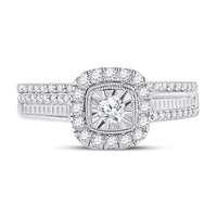 Load image into Gallery viewer, 10kt White Gold Womens Round Diamond Bridal Wedding Engagement Ring Band Set 5/8 Cttw
