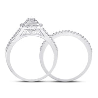 Load image into Gallery viewer, 10kt White Gold Womens Round Diamond Bridal Wedding Engagement Ring Band Set 5/8 Cttw
