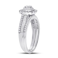 Load image into Gallery viewer, 10kt White Gold Womens Round Diamond Bridal Wedding Engagement Ring Band Set 5/8 Cttw
