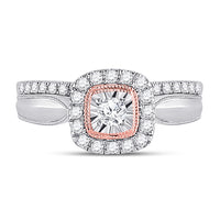 Load image into Gallery viewer, 10kt Two-tone Gold Womens Round Diamond Bridal Wedding Engagement Ring Band Set 1/2 Cttw
