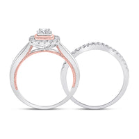 Load image into Gallery viewer, 10kt Two-tone Gold Womens Round Diamond Bridal Wedding Engagement Ring Band Set 1/2 Cttw
