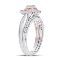 Load image into Gallery viewer, 10kt Two-tone Gold Womens Round Diamond Bridal Wedding Engagement Ring Band Set 1/2 Cttw
