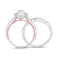 Load image into Gallery viewer, 10kt Two-tone Gold Womens Round Diamond Bridal Wedding Engagement Ring Band Set 1/2 Cttw
