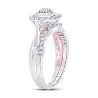 Load image into Gallery viewer, 10kt Two-tone Gold Womens Round Diamond Bridal Wedding Engagement Ring Band Set 1/2 Cttw
